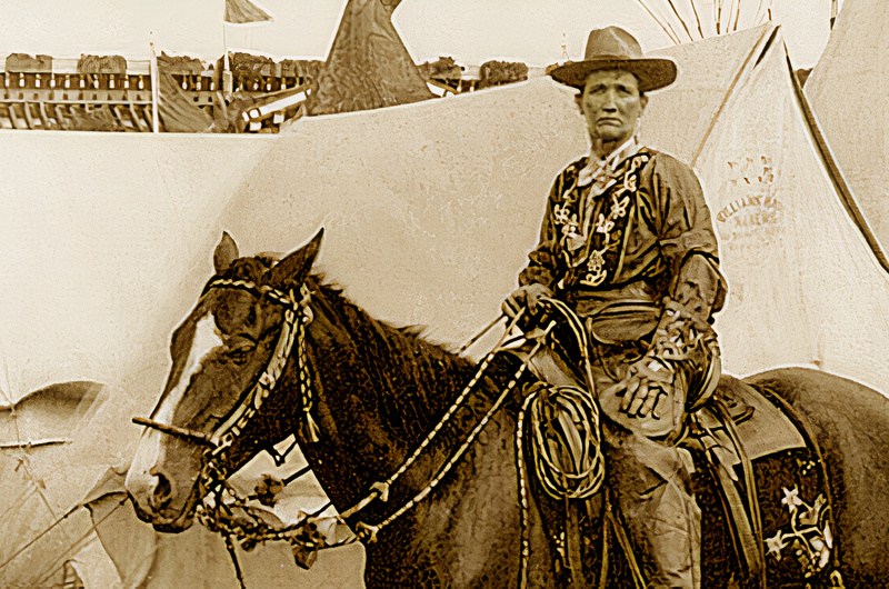 Calamity Jane on horseback