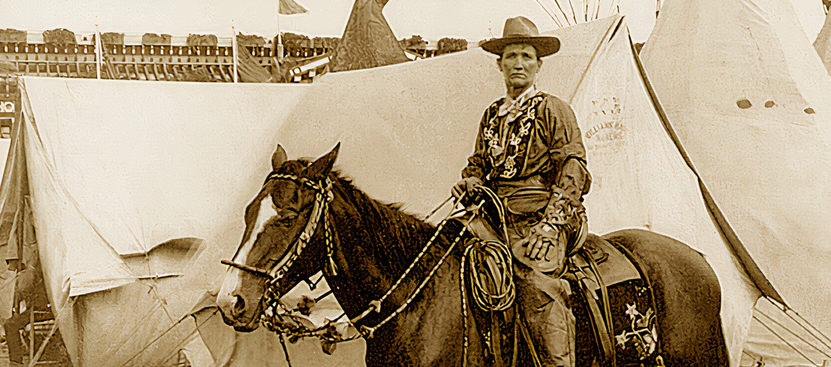 Calamity Jane on horseback