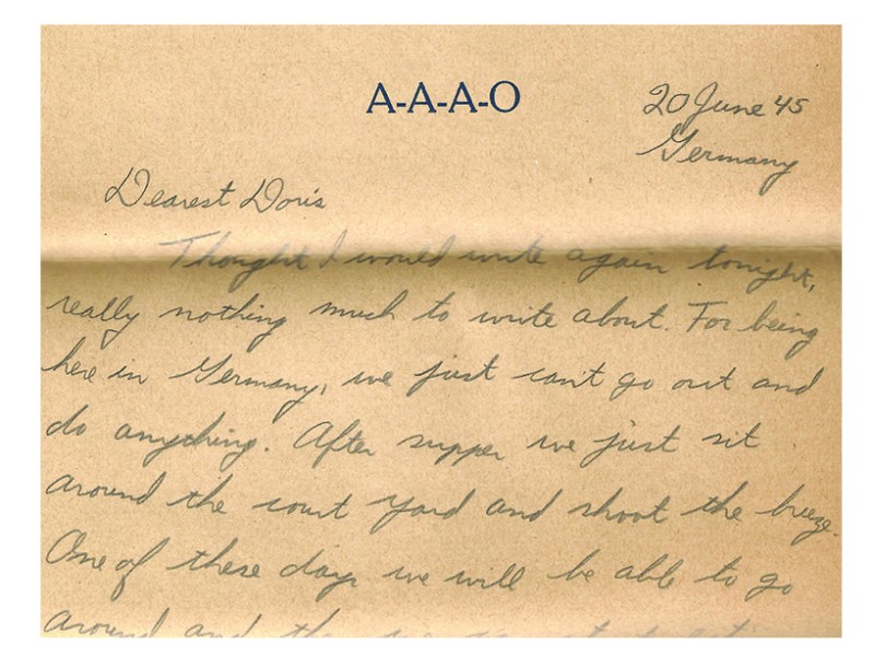 A seasoned cavalryman, Colonel Harry “Paddy” Flint was 55 when he took over command of the 39th Infantry Regiment in 1943, and gave it the distinctive slogan that marks Corporal Roger Elmer’s letters home (pictured).