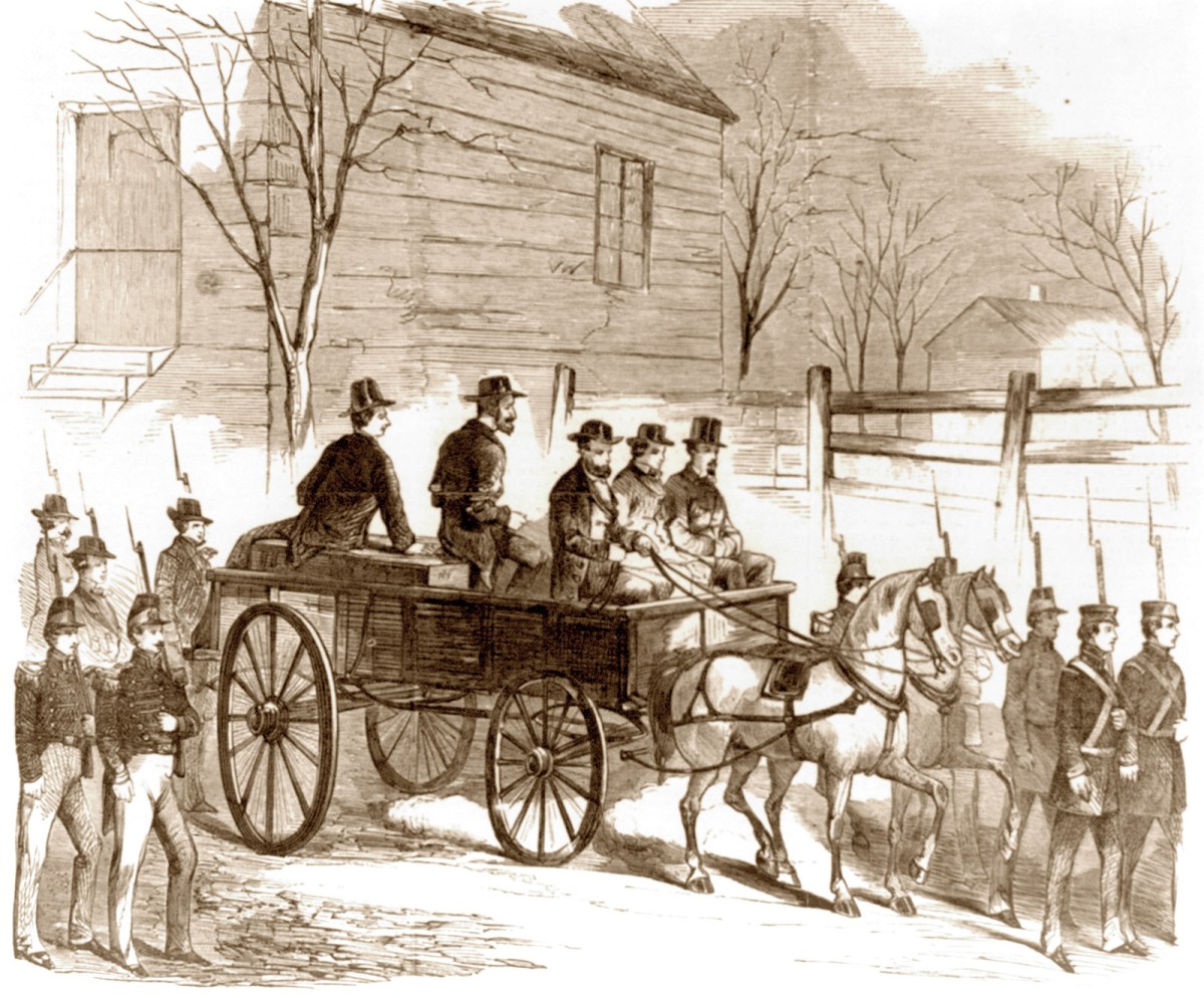 John Brown rides on his own coffin