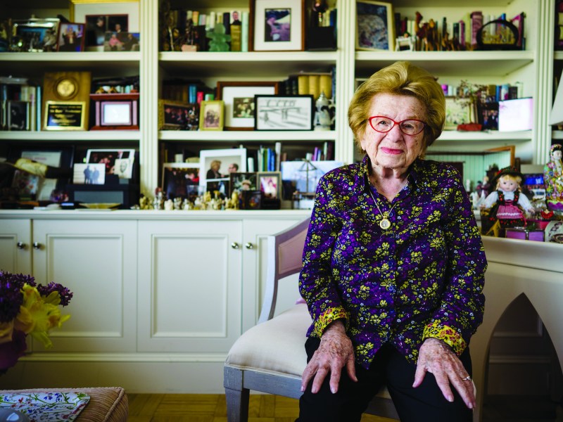Dr. Ruth Westheimer, at home in New York City.
