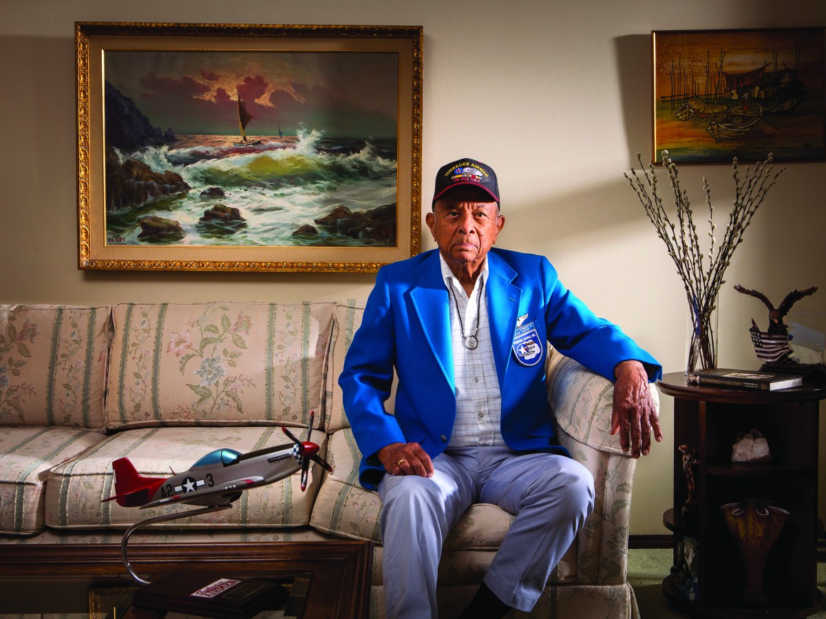 Stewart (far right) and fellow pilots of the 332nd Fighter Group won the piston class of the 1949 Fighter Gunnery Meet.