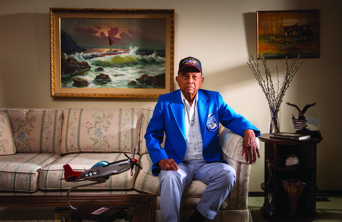 Stewart (far right) and fellow pilots of the 332nd Fighter Group won the piston class of the 1949 Fighter Gunnery Meet.