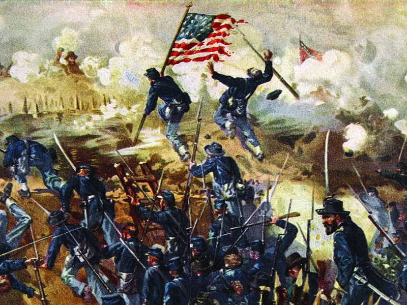 Confederates repeatedly turned back Federal attacks on their Vicksburg trenches in May 1863, prompting Grant to lay siege to the city. (Library of Congress)