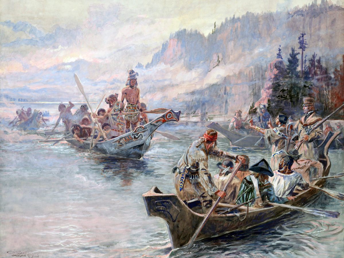 Lewis and Clark Expedition Painting by CM Russell