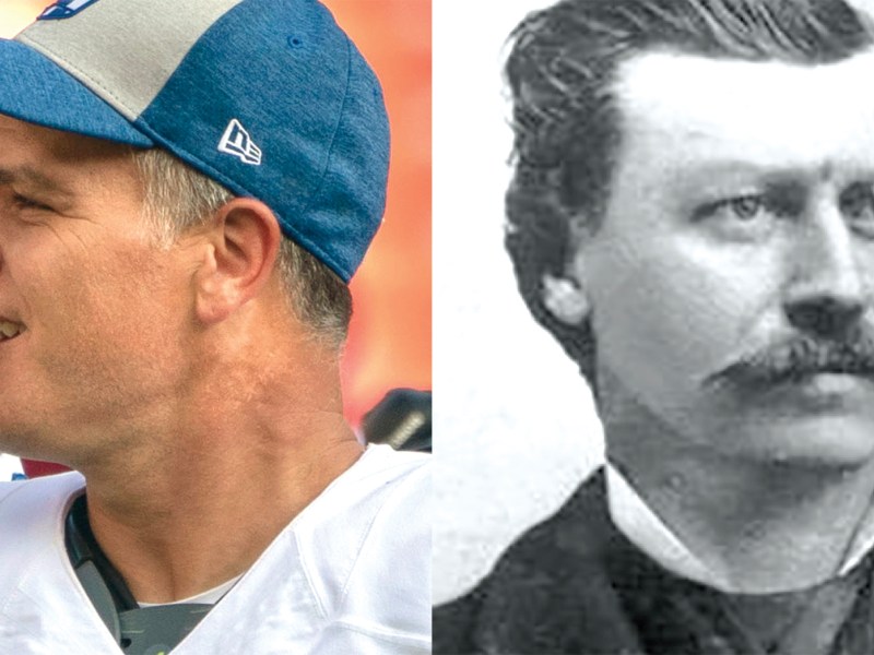 New England Patriot Adam Vinatieri and great-great-grandfather Felix Vinatieri, George Custer's bandleader