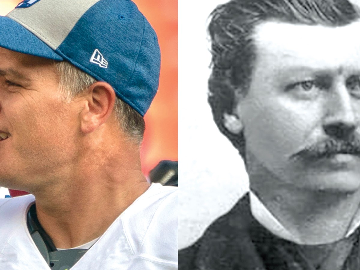 New England Patriot Adam Vinatieri and great-great-grandfather Felix Vinatieri, George Custer's bandleader
