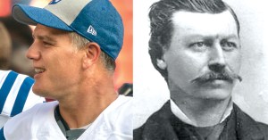 New England Patriot Adam Vinatieri and great-great-grandfather Felix Vinatieri, George Custer's bandleader