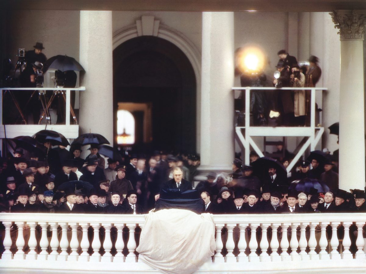 Second Presidential Inauguration of Franklin Roosevelt, East Portico of U.S. Capitol Building, Washington, D.C., USA, Harry Warnecke, Robert F. Cranston, January 20, 1937