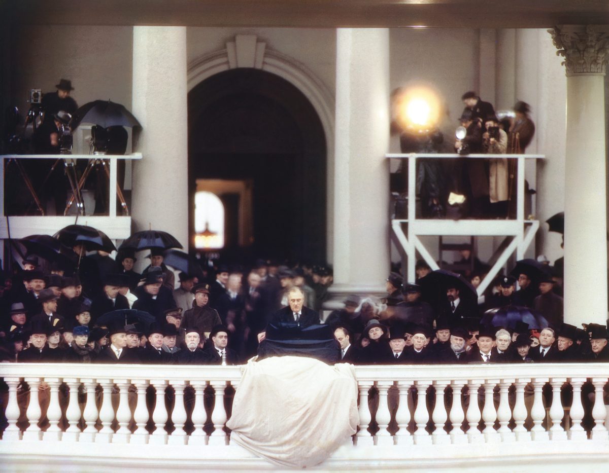 Second Presidential Inauguration of Franklin Roosevelt, East Portico of U.S. Capitol Building, Washington, D.C., USA, Harry Warnecke, Robert F. Cranston, January 20, 1937