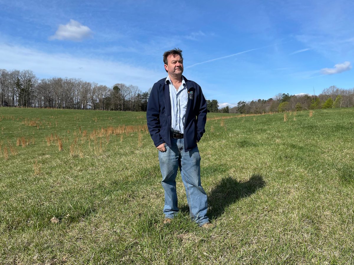 Dirk Warner stands on Cumberland Church battlefield