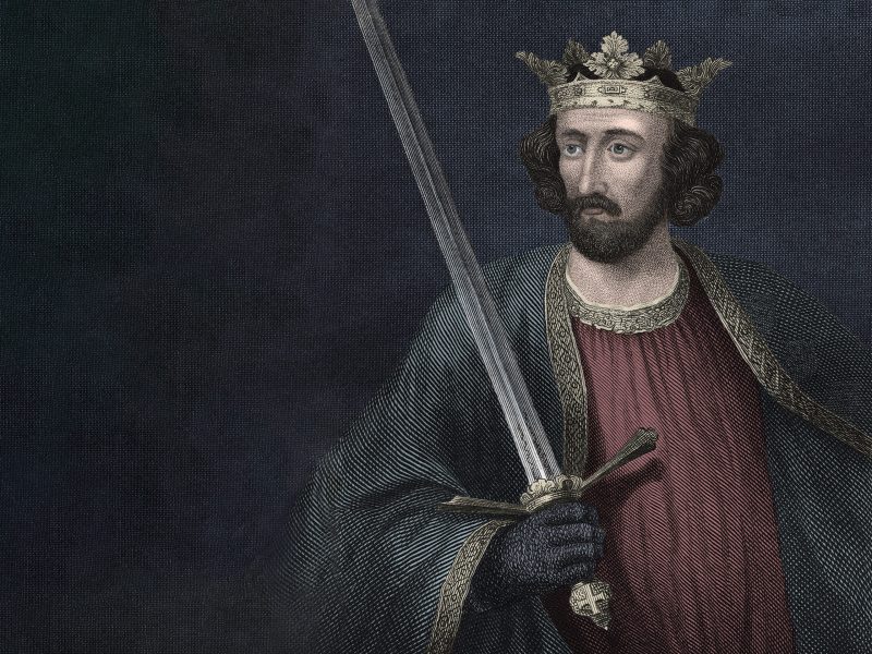 Edward I, warrior king, with sword