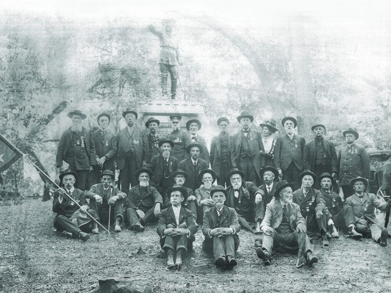People gathered at Greene Monument dedication at Gettysburg