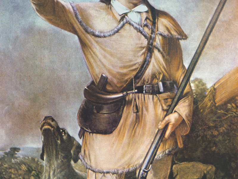 Colonel Crockett, depicted here in a John Gadsby Chapman painting, was the best known of the Tennessee Mounted Volunteers, but 16 others joined him at the Alamo.