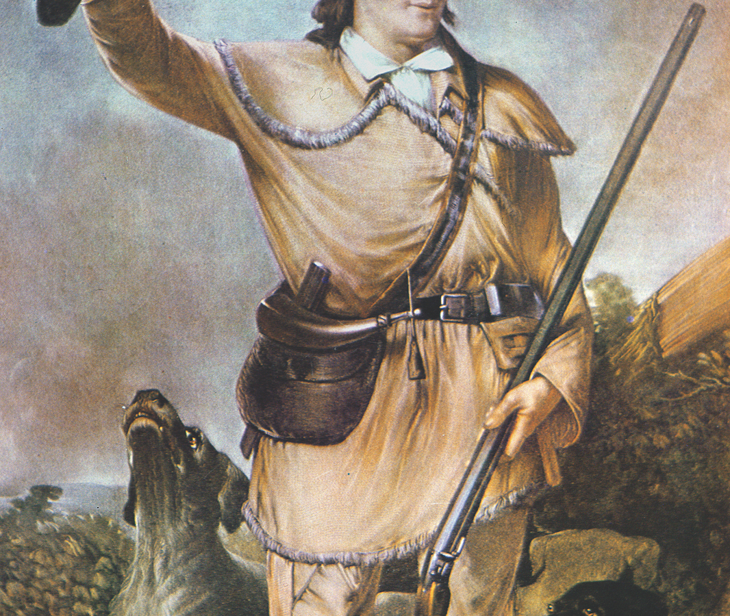 Colonel Crockett, depicted here in a John Gadsby Chapman painting, was the best known of the Tennessee Mounted Volunteers, but 16 others joined him at the Alamo.