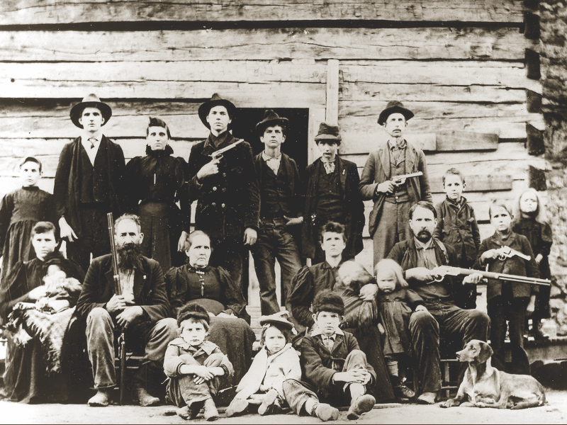 Hatfield family portrait in 1888.