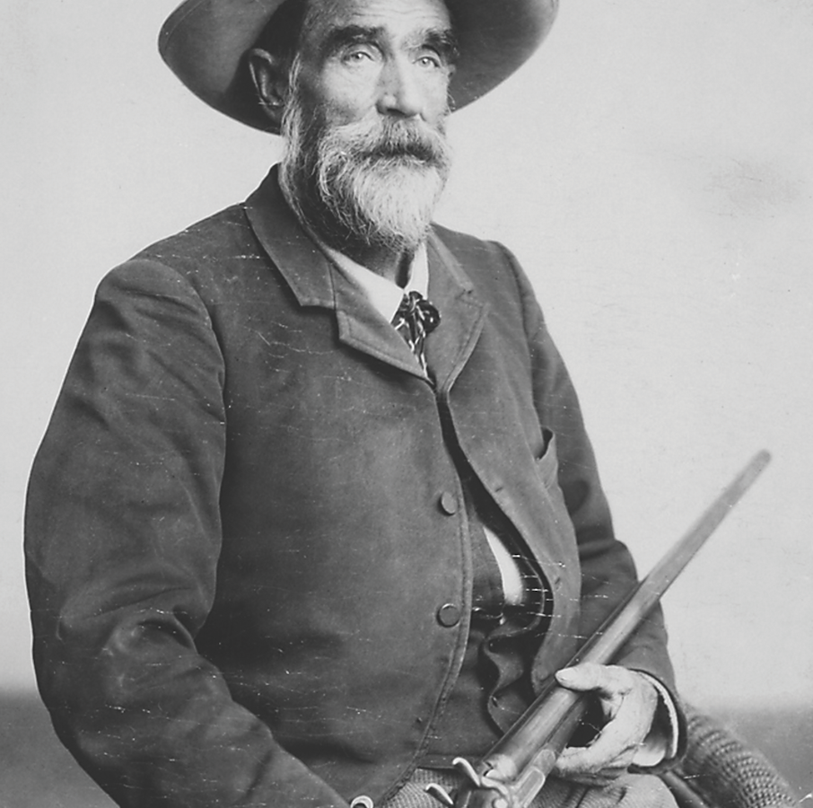 Jeffords posing with a gun