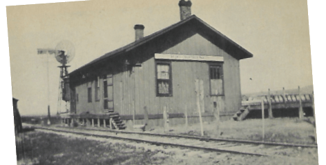 Train station in Nebraska in 1877.