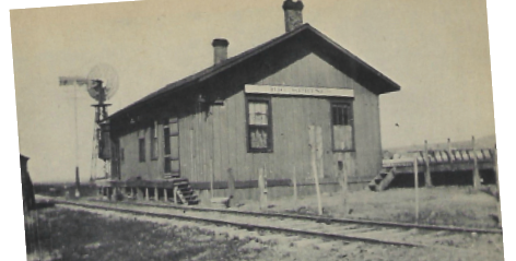 Train station in Nebraska in 1877.