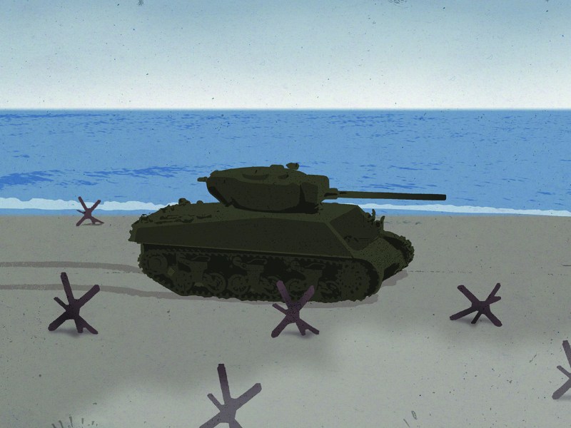 allied-tank-on-empty-beach