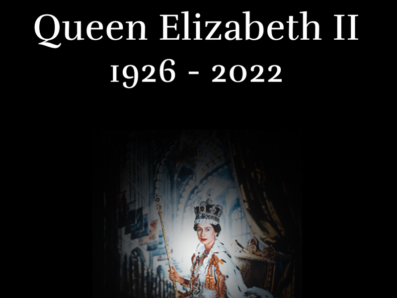 A screenshot from royal.uk announcing the death of Queen Elizabeth II