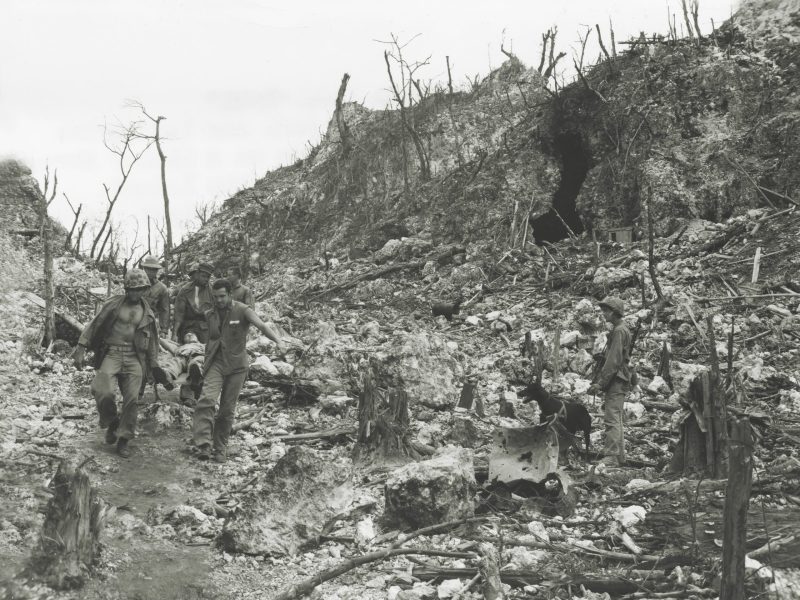Soldiers on Peleliu Island.