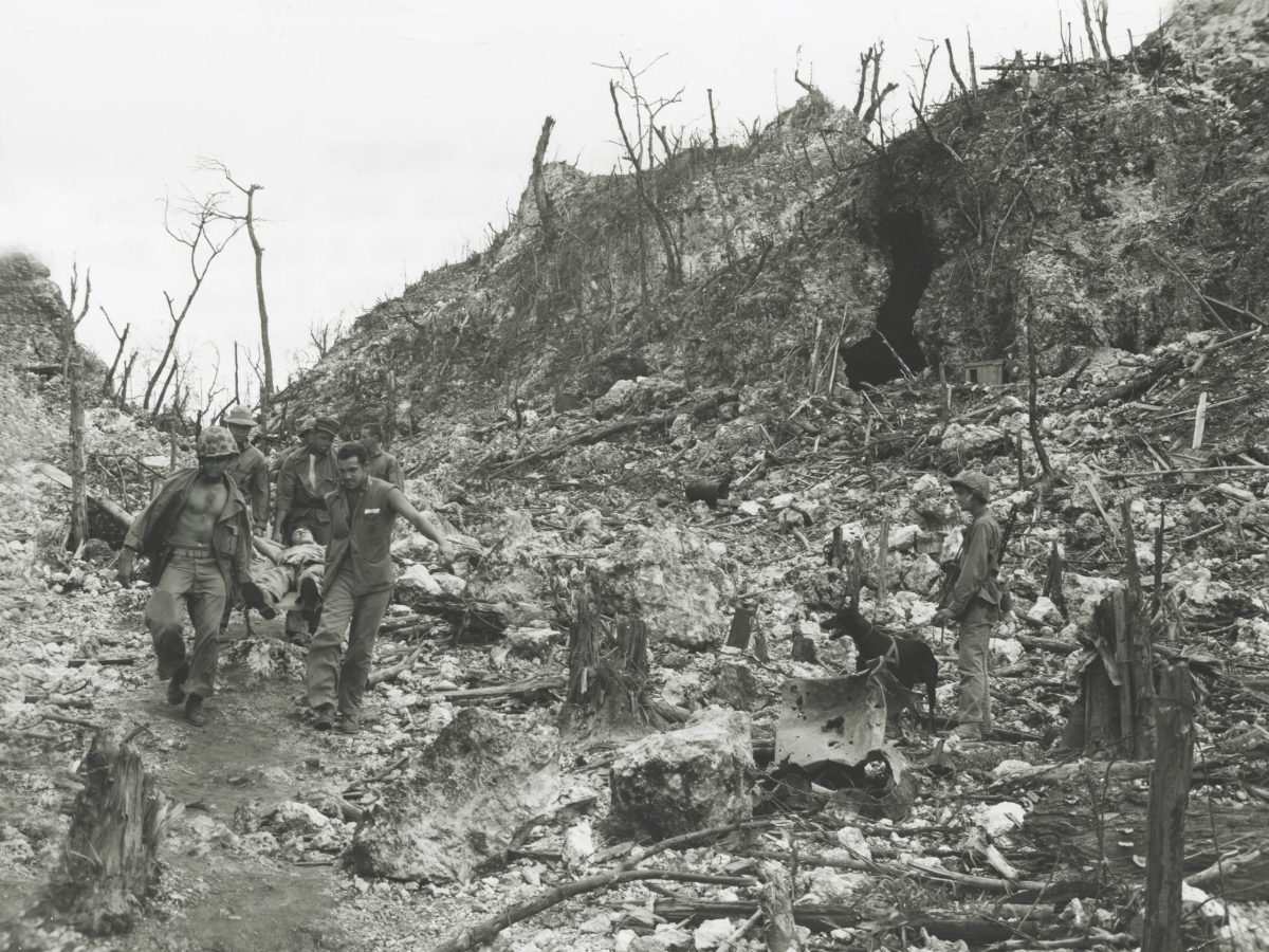 Soldiers on Peleliu Island.