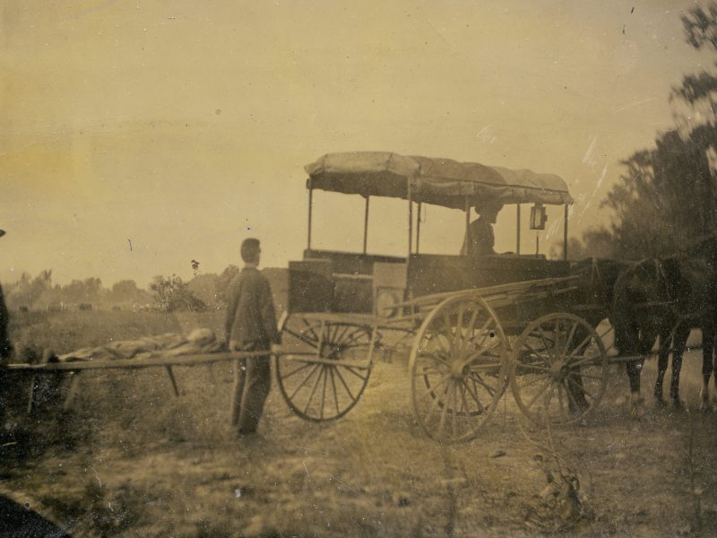 Civil War ambulance at Wilson's Creek