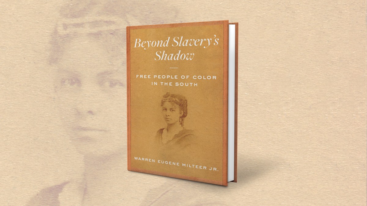 Beyond Slavery’s Shadow: Free People of Color in the South book cover and background art.