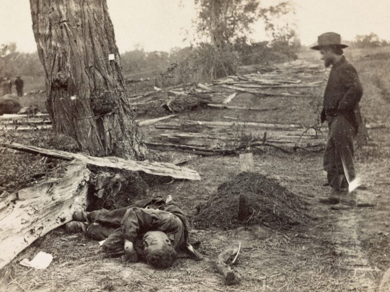 Man views destruction after Antietam