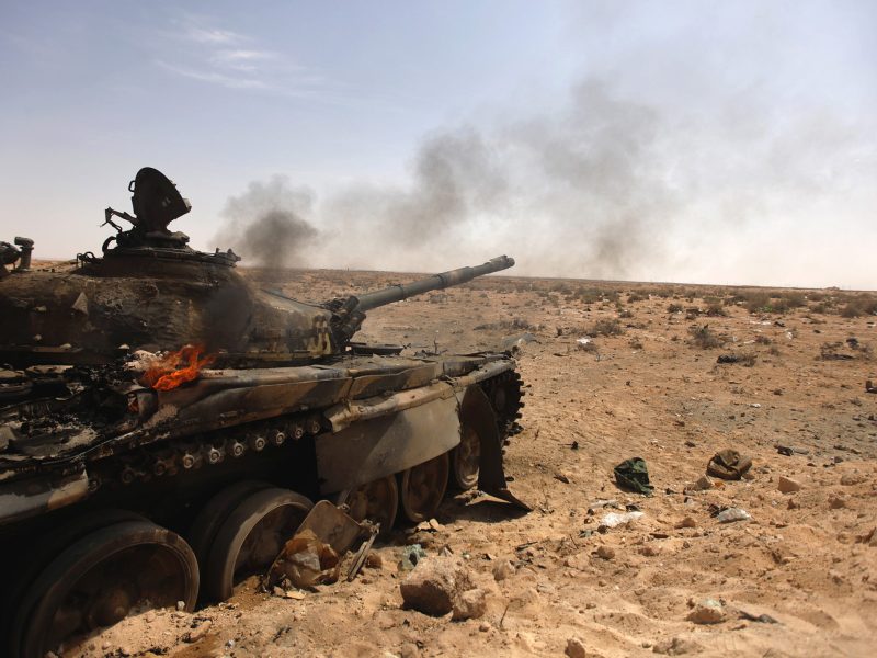 Abandoned Libyan tank