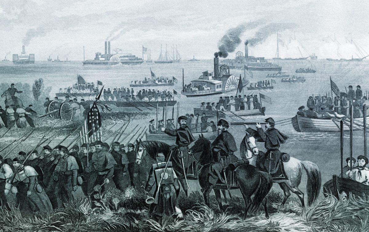 Burnside expedition lands on Roanoke Island, NC