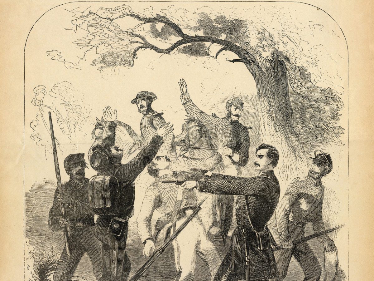 Harper’s Weekly cover showing Captain Strong's encounter