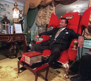 Photo of Rev. Ike during a pre-prayer service interview in Rev. Ike's office in New York. Reverend Ike, who preached the gospel of material prosperity to millions nationwide, has died. He was 74.