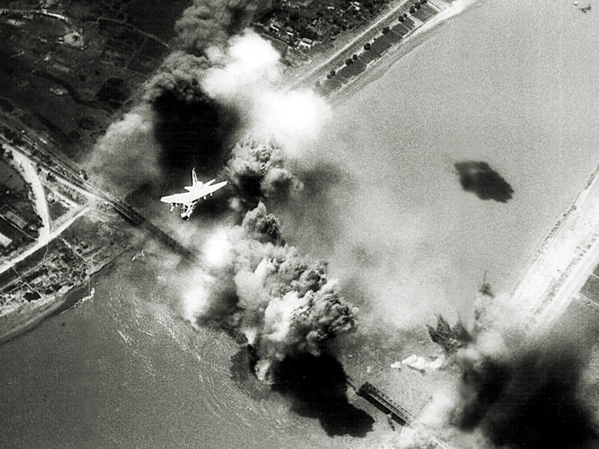 Photo of Operation Linebacker was the title of a U. S. Seventh Air Force and U. S. Navy Task Force 77 aerial interdiction campaign conducted against the Democratic Republic of Vietnam (North Vietnam) from 9 May to 23 October 1972, during the Vietnam War. Its purpose was to halt or slow the transportation of supplies and materials for the Nguyen Hue Offensive (known in the West as the Easter Offensive), an invasion of the Republic of Vietnam (South Vietnam), by forces of the People's Army of Vietnam (PAVN), that had been launched on 30 March. Linebacker was the first continuous bombing effort conducted against North Vietnam since the bombing halt instituted by President Lyndon B. Johnson in November 1968.