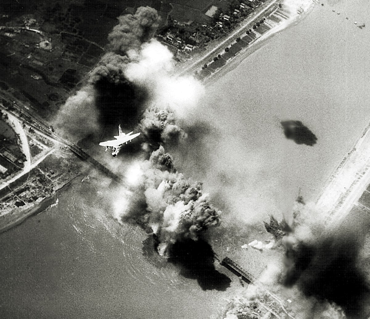 Photo of Operation Linebacker was the title of a U. S. Seventh Air Force and U. S. Navy Task Force 77 aerial interdiction campaign conducted against the Democratic Republic of Vietnam (North Vietnam) from 9 May to 23 October 1972, during the Vietnam War. Its purpose was to halt or slow the transportation of supplies and materials for the Nguyen Hue Offensive (known in the West as the Easter Offensive), an invasion of the Republic of Vietnam (South Vietnam), by forces of the People's Army of Vietnam (PAVN), that had been launched on 30 March. Linebacker was the first continuous bombing effort conducted against North Vietnam since the bombing halt instituted by President Lyndon B. Johnson in November 1968.