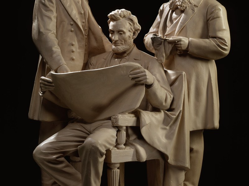 Sculpture of U.S. Grant, Edwin Stanton, and Abraham Lincoln