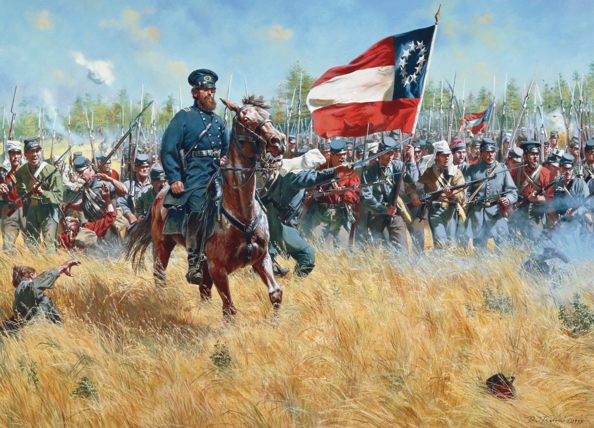 Jackson leads troops on horseback