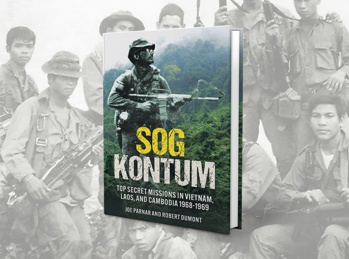 SOG operatives entered enemy territory wearing “sterile” clothing with no items that could give the enemy any indication of their individual identities or nationality. SOG Kontum: Top Secret Missions in Vietnam, Laos, and Cambodia, 1968–1969, cook cover.