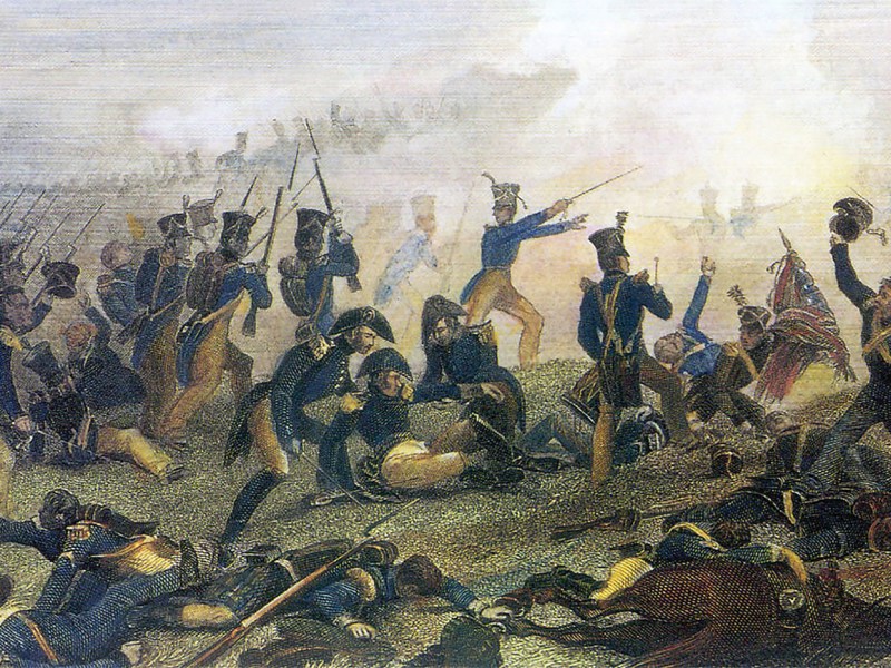 Painting of the battle of Lundy’s Lane, Canada, 1814.