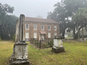 Photo of the brick Baptist Church on South Carolina’s St. Helena Island.