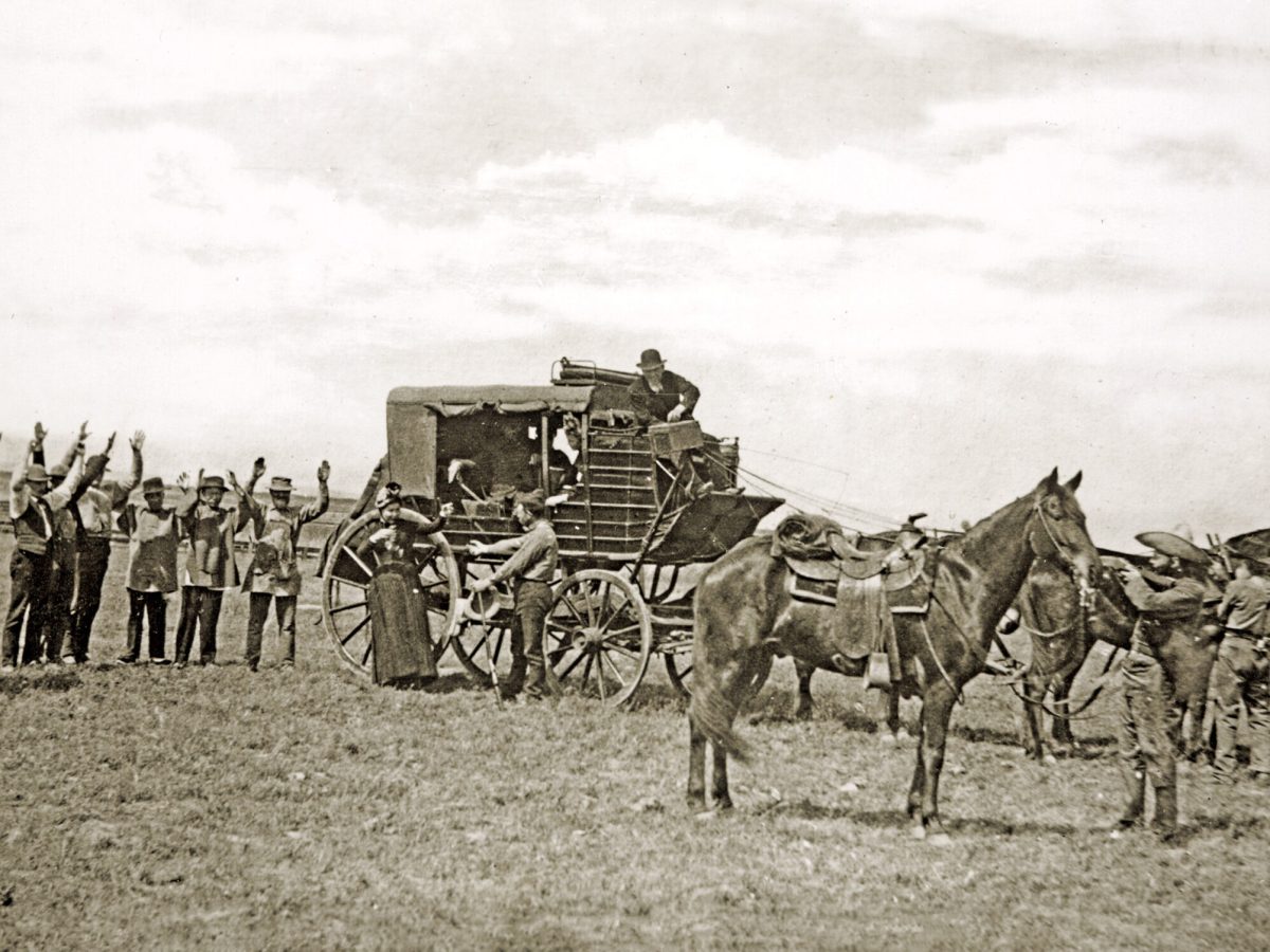 Stagecoach holdup reenactment