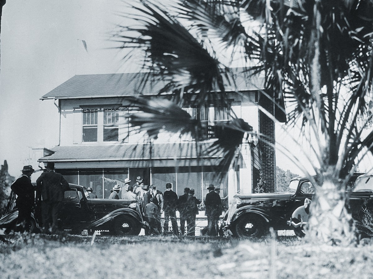 Photo of the bungalow of Fred and Ma Barker where both were slain after a four hour gun battle with the F.B.I.