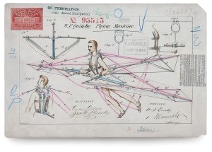 Photo of flying machine patent drawing by W.F. Quinby.