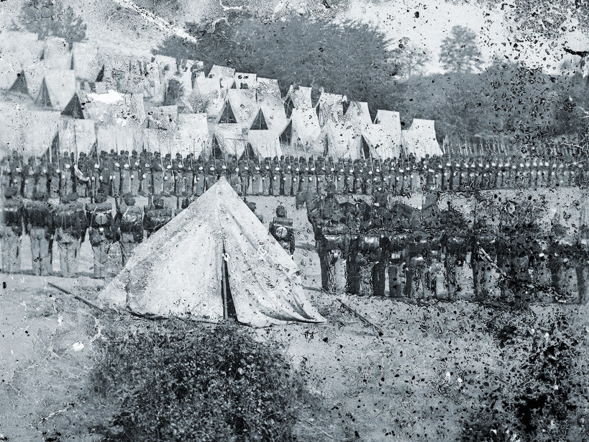 Excelsior Brigade in camp review