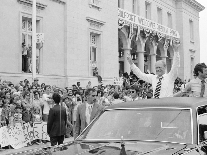 Photo of President Gerald Ford during campaign stop in the south.