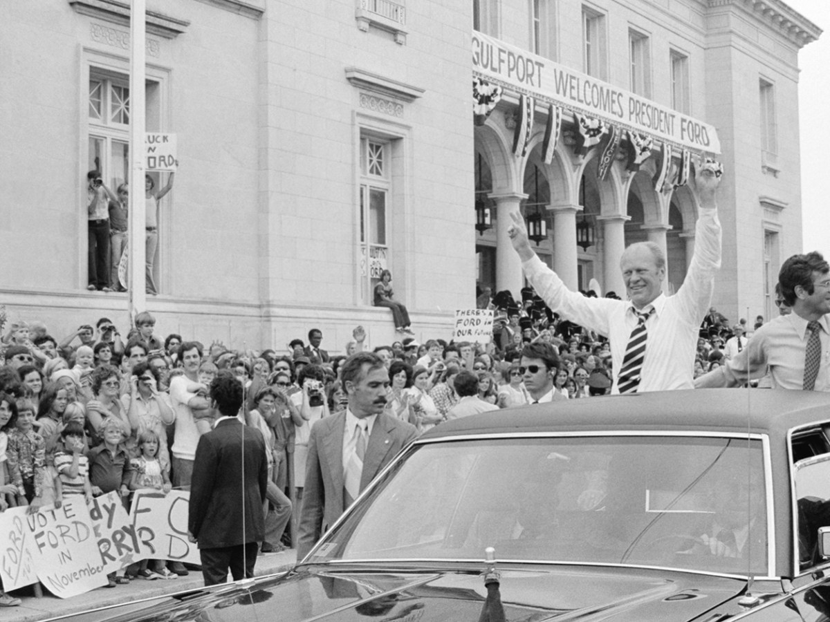 Photo of President Gerald Ford during campaign stop in the south.