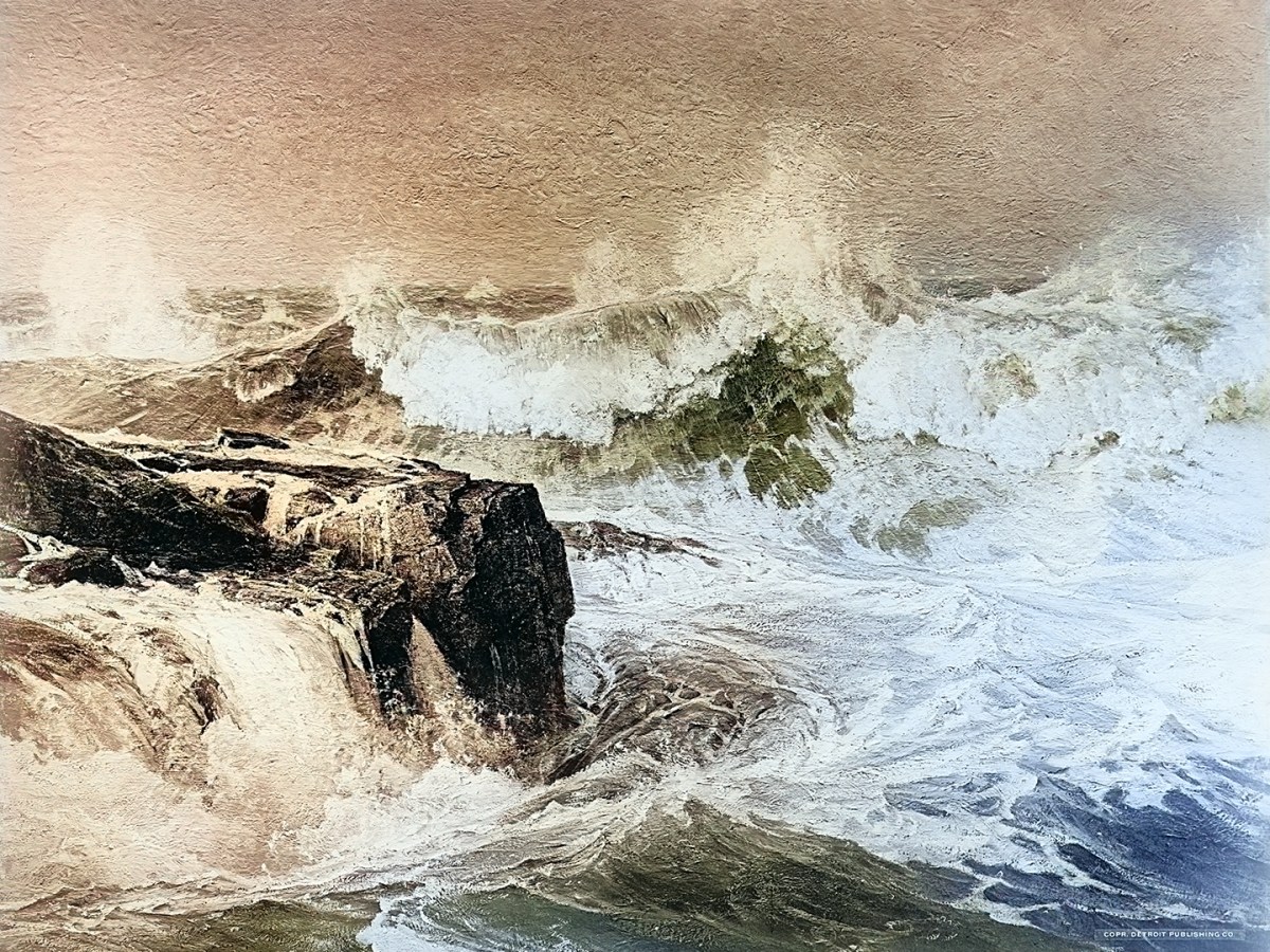 Painting of a storm at sea, After a northeaster.